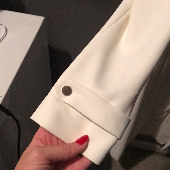 White House Black Market: White mid calf jacket - Picture 4 of 6